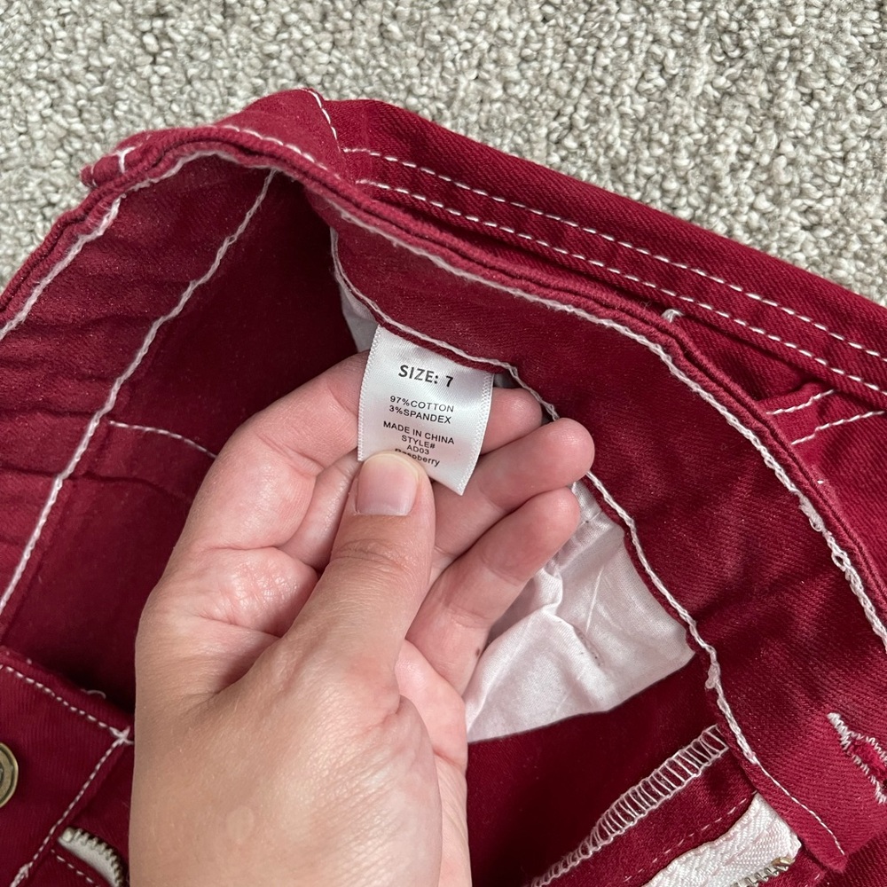 Camden Cargo Utility Jeans - Raspberry - Picture 5 of 7